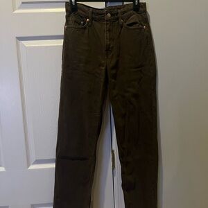 H&M Brown Straight Jeans Timeless Style